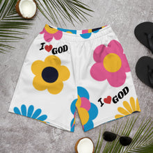 Load image into Gallery viewer, I Love GOD (Flower Print) -  Men&#39;s Athletic Long Shorts