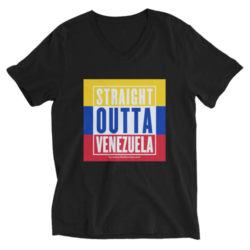 Mis Bonitas Venezuelan Inspired V-Neck Jersey Tee with Tear Away Label